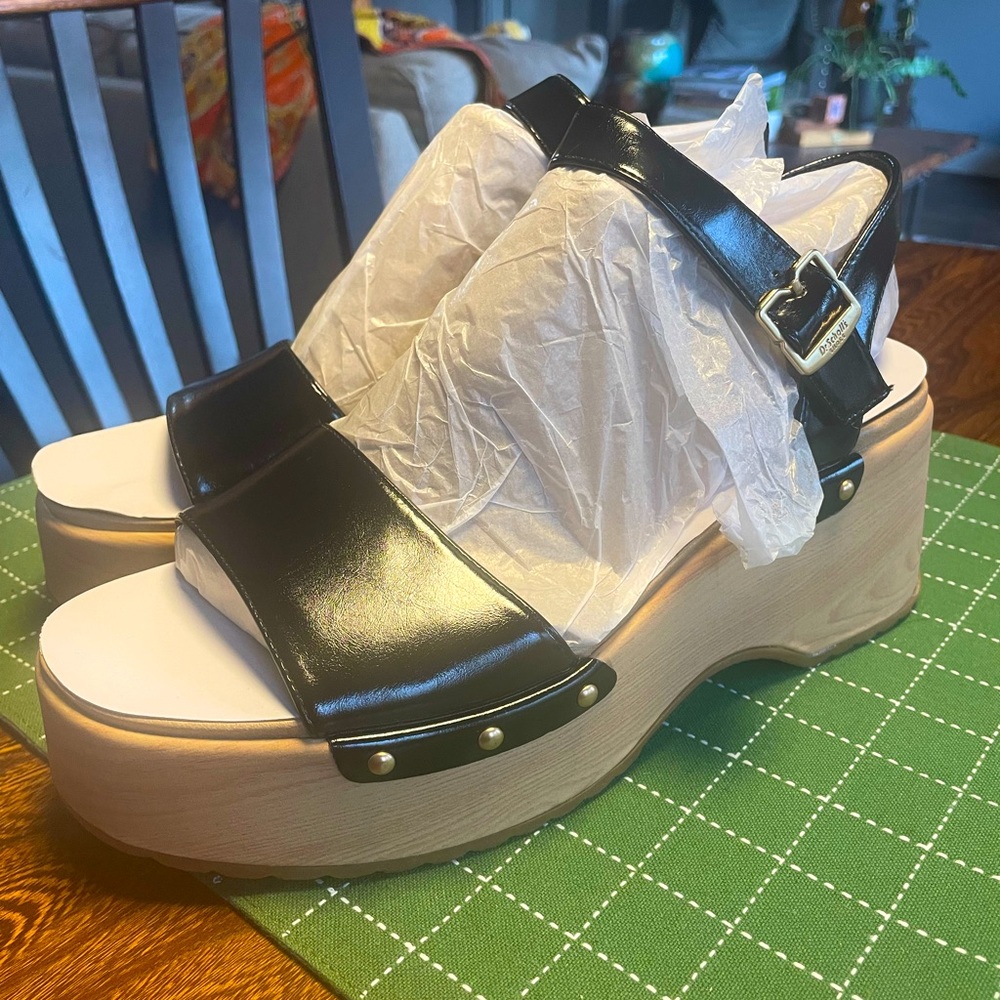 NEW Dr. Scholl's Forever Original Dubline Platform Sandals Women's Sz 10M, Black